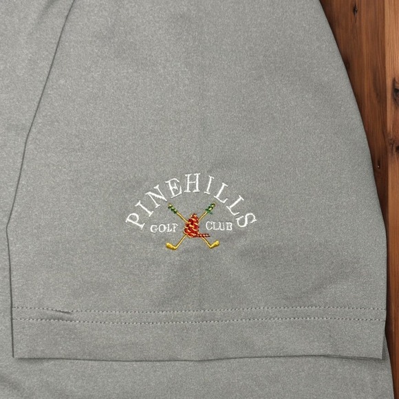 Peter Millar‎ Summer Comfort Golf Polo Shirt Mens Large Gray Pinehills Golf Club - Picture 3 of 8